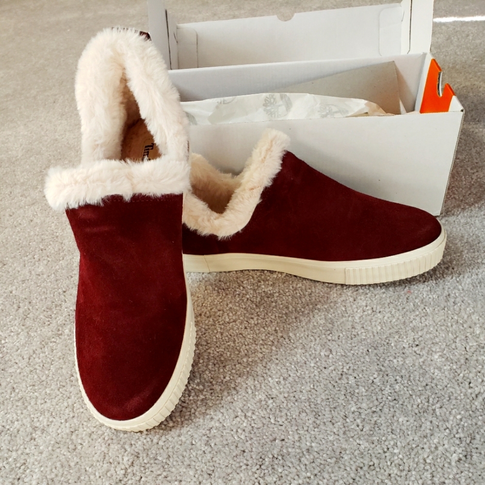Timberland Women's Skyla Bay Slip-On Burgundy Suede Shoes Size 9